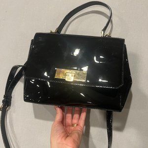 MICHAEL KORS BLACK MD TH SATCHEL HANDBAG